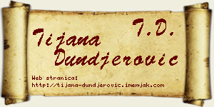 Tijana Dunđerović vizit kartica